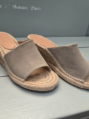Women's Taupe Espadrille Slide Sandals